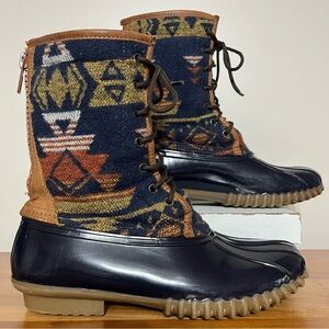 Madden Girl Navy and Brown Winter Boots